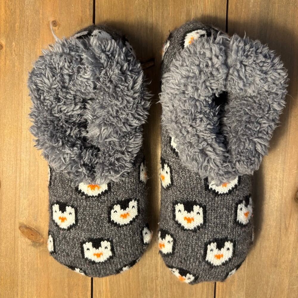 Penguin Print Grippy Sock Slippers